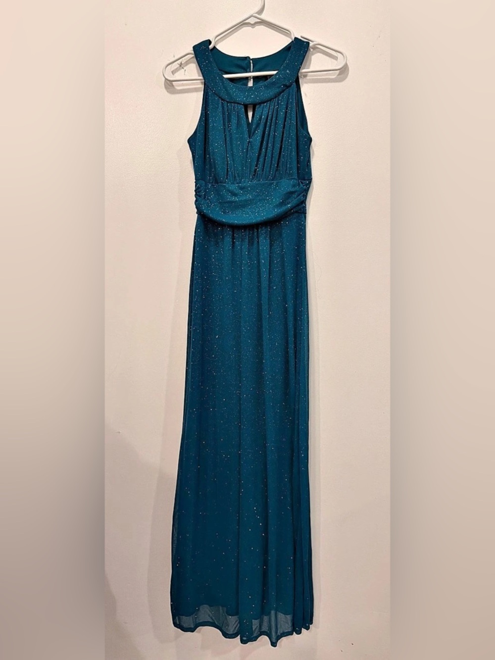 En Focus Studio Glitter Maxi Dress in Blue Size 6 Like New